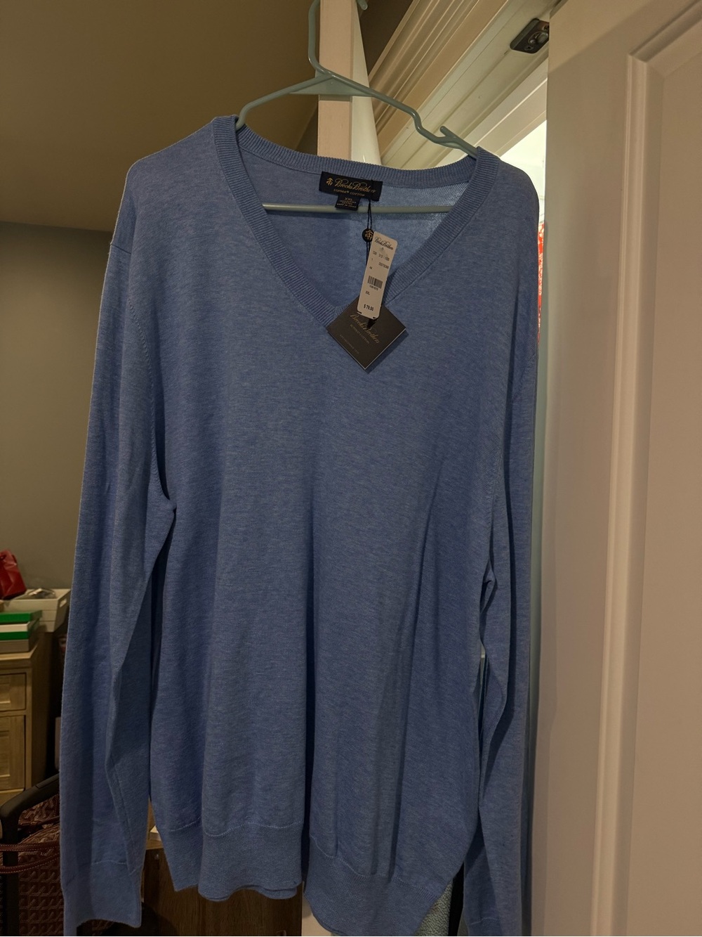 NWT Brooks Brothers Men's V-Neck Sweater in Light Blue